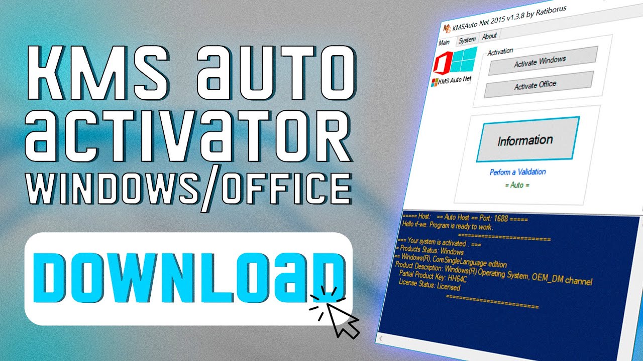 Easy and fast Activation of Office 2019 with KMSauto net